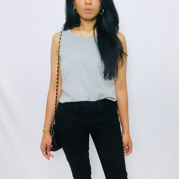 Vintage | Grey Cotton Blend Crew Neck Basic Knit Sweater Vest S - Picture 8 of 9